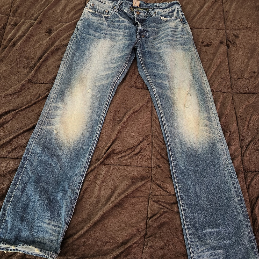 PRPS Distressed Blue Straight Jeans